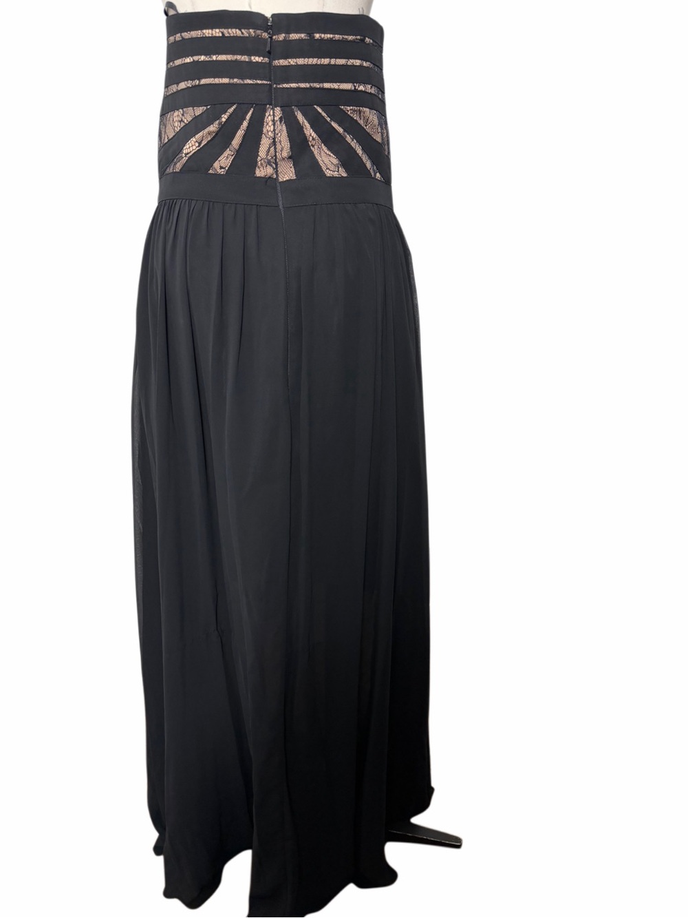 Aidan Maddox Chiffon Lace Black Dress Gown - Picture 4 of 6